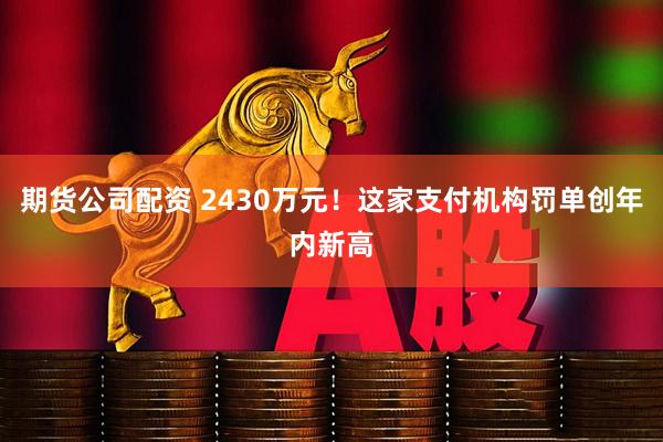 期货公司配资 2430万元！这家支付机构罚单创年内新高